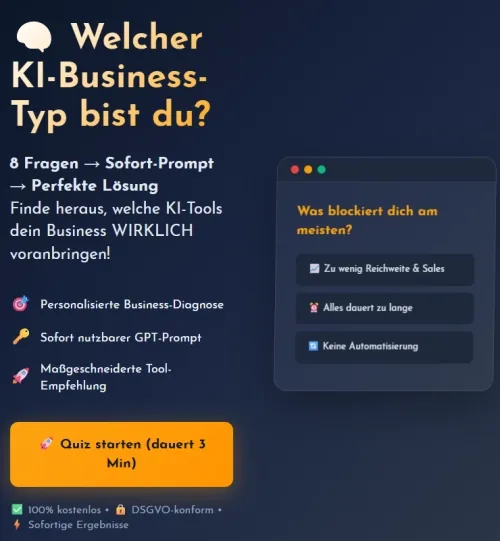 Anbieterbild des KI-Business-Quiz zur ersten Einordnung eines passenden Business-Modells