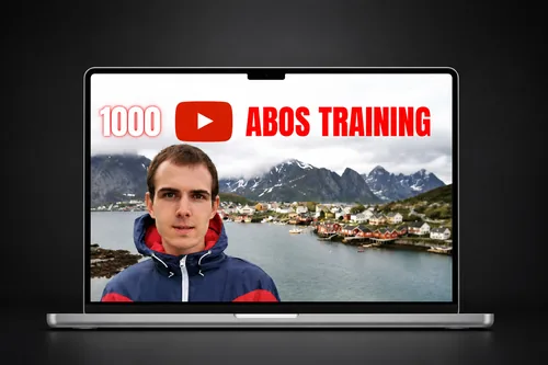 Laptop mit dem Angebot 1000 Abos Training für YouTube
